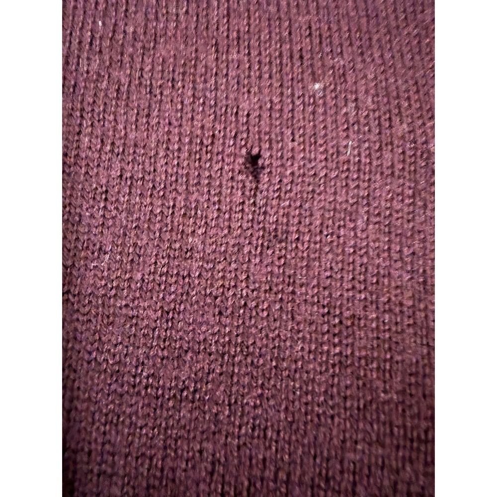 Hart Schaffner Marx Sweater Mens Large Purple Extra Fine Merino Wool V Neck - Picture 6 of 10